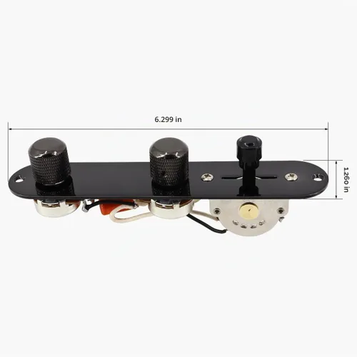 Vista 7 de Placa de Control Cargada para Guitarra Eléctrica Telecaster Precableada Interruptor de 3 Vías Potenciómetros 500K Botón de Tono y Volumen con Arnés