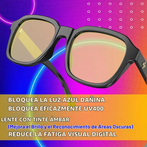 Vista 3 de VISOONE Blue Light Blocking Glassees Woman Men Anti Eyestrain Negro
