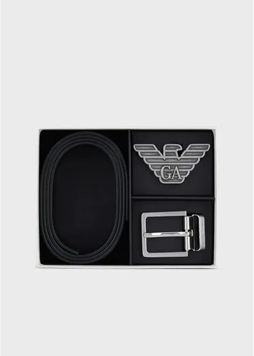 Vista 2 de Emporio Armani 2 Hebillas Cinturón Set Negro Y4S270 YLP4X Talla única Negro