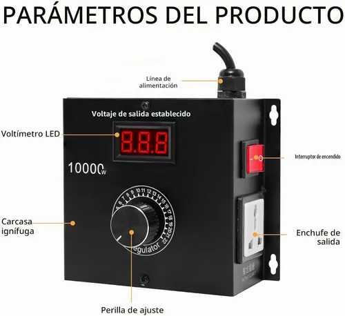 Vista 3 de Regulador de voltaje SCR de alta potencia de 10000 W, controlador de velocidad variable de CA de 120 V-220 V para motor y ventilador, herramienta