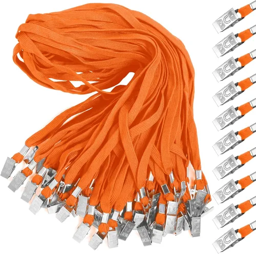 Vista 16 de Marspark 10 piezas de cordón a granel para tarjetas de identificación, cordón de cuello plano con gancho giratorio y clip, accesorio duradero
