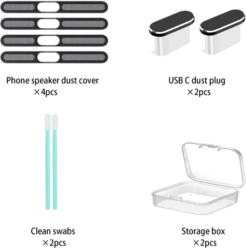 Vista 2 de Enchufe antipolvo USB C, cubierta de puerto USB C, cubierta de enchufe USB C con protector de altavoz, cubierta antipolvo compatible con iPhone 17