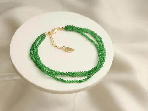 Vista 27 de Gempires - Pulseras de cuentas naturales de múltiples hebras, ligeras, hechas a mano, hipoalergénicas, de 8 pulgadas, chapadas en oro, elegantes