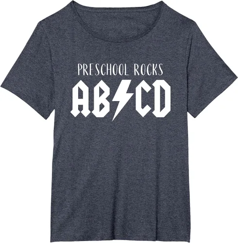 Vista 15 de Preschool Rocks Teacher Back to School ABCD Rock First Day T-Shirt Asphalt Grey