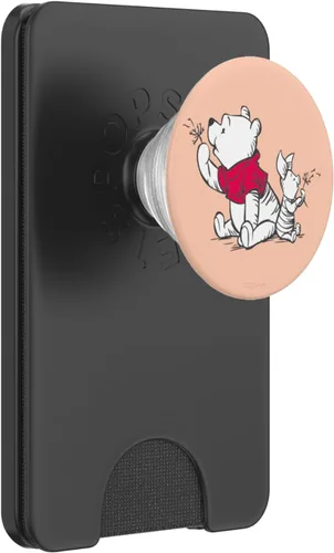 Vista 7 de Disney Winnie the Pooh and Piglet PopSockets PopSockets estándar de diente de león rosa