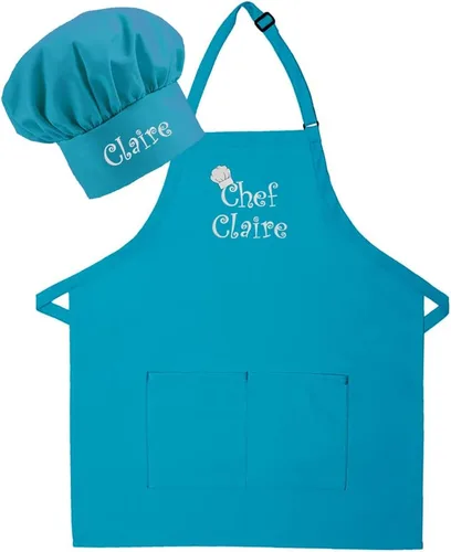 Vista 13 de Delantal y sombrero bordados personalizados para adultos, hechos en los Estados Unidos, para hombres, mujeres, día del padre, cocina, barbacoa