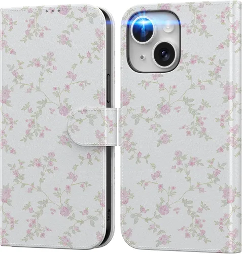 Vista 83 de DEENAKIN Funda tipo cartera para iPhone 15 con tarjetero + clip para efectivo, bloqueo RFID, protección contra caídas de grado militar y obras