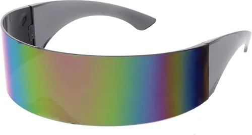 Vista 2 de zeroUV Gafas de sol Cyclops Futuristic Cyberpunk con visera semitranslúcida de los años 80