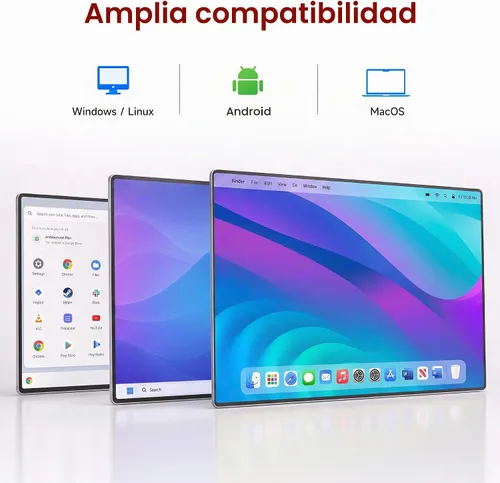Vista 5 de AOC Extensor de pantalla para laptop de 14", monitor portátil para Gris