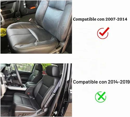 Vista 6 de Priprilod Funda de asiento de piel de microfibra de repuesto para el lado del conductor o del pasajero, color negro, compatible con Chevy Avalanche