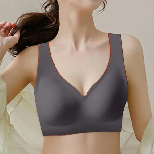 Vista 2 de Sujetador con manos de esqueleto para mujer, parte superior de entrenamiento, pegatinas de pecho, tops elegantes, tirantes delgados rojos, sujetador