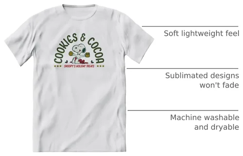 Vista 3 de BRIEF INSANITY Unisex Snoopy Peanuts T-Shirt - Comfy, Ultra-Soft, Short Sleeve Graphic Tee Snoopy Coco
