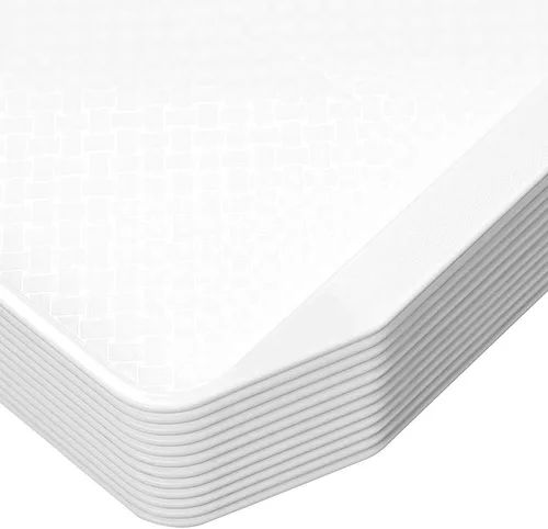 Vista 2 de Aebeky 12 bandejas de plástico blanco para servir comida rápida, 16.83 x 11.92 pulgadas
