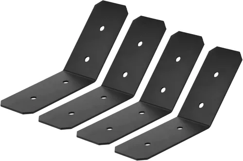 Vista 3 de Paquete de 4 soportes angulares de 45 grados para postes de madera de 4 x 4, pérgola, calibre 11