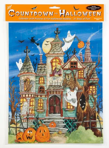 Vista 2 de Calendario de cuenta regresiva, diseño casa encantada.