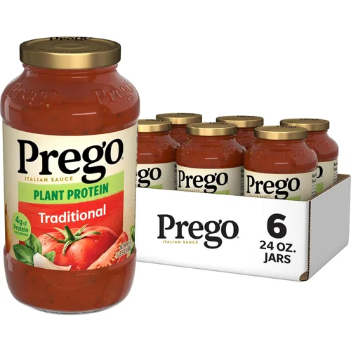 Vista 18 de Prego Tomate grueso con salsa de pasta de ajo y cebolla, tarro de 24 onzas
