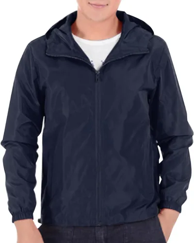 Vista 2 de Chaquetas impermeables para hombre, con capucha, resistentes al viento, ligeras, cortavientos, holgadas