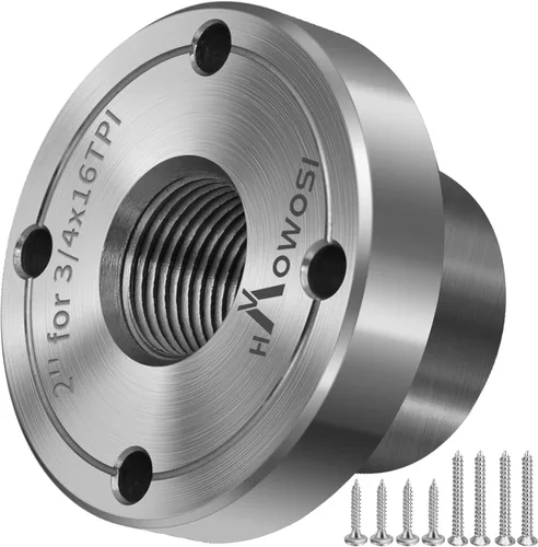 Vista 11 de Placa frontal de torno de madera de acero de 2 pulgadas, placa frontal para torno de madera, placa frontal de torno apta para husillo de 1 pulgada x