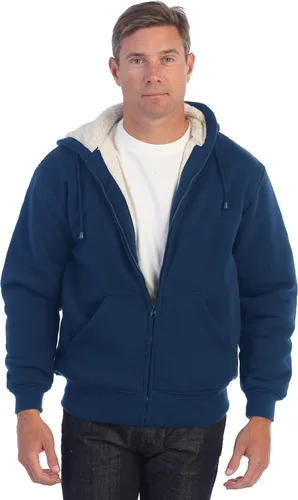 Vista 10 de Gioberti Chaqueta con capucha de forro polar suave y pesado para hombre Negro