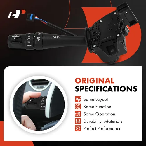 Vista 6 de A-Premium Interruptor de señal de giro, limpiaparabrisas, atenuador de faros (automático), palanca de interruptor multifunción de control de crucero