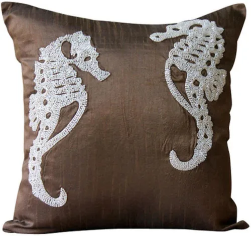 Vista 29 de The HomeCentric Fundas de almohada, fundas de cojín decorativas marrones para sofá de 16 x 16 pulgadas (15.7 x 15.7 in), cojines jacquard, 7. Marrón