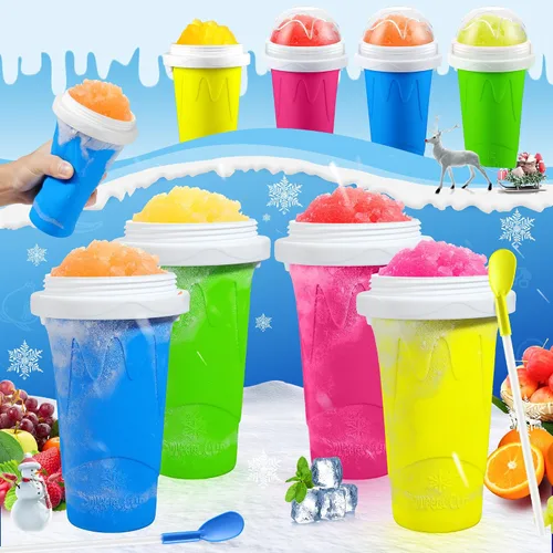 Vista 6 de Tgosomt Paquete de 2 Vasos para Hacer Granizados, Vaso de Batidos Mágico de Compresión Rápida, Vasos para Granizados Congelados DIY, Batidora