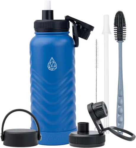 Vista 12 de Botella de agua aislada de acero inoxidable de 24 onzas con tapa de popote Verde