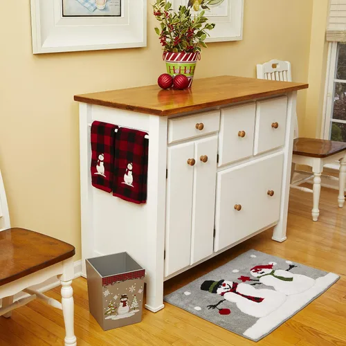 Vista 6 de SKL Home de Saturday Knight Ltd. papelera, diseño de bosque de invierno, color rojo