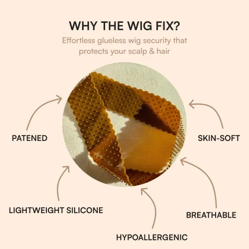Vista 2 de The Wig Fix by The Renatural - Banda de agarre de silicona antideslizante, patentada, hipoalergénica, transpirable, ligera para un uso seguro en 5