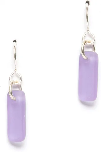 Vista 15 de Pendientes de cristal de mar Murmur - Pendientes de cristal de playa de alambre francés de ley para mujer de EcoSeaCo, utilizando