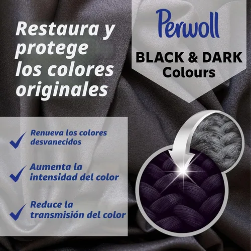 Vista 3 de Perwoll - Detergente líquido para renovar y reparar ropa negra y oscura - para 24 lavados (1.4L)