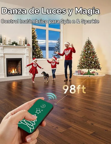 Vista 12 de Soporte giratorio para árbol de Navidad de 360°, hasta 7.5 pies, 90 libras Verde