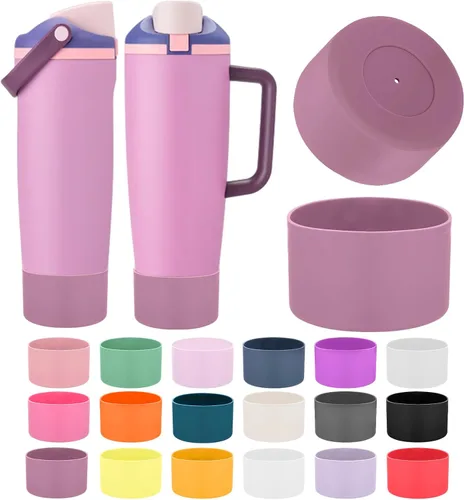 Vista 23 de Mity rain 2 piezas de botas protectoras de silicona para botellas y vasos FreeSip Sway de Owala de 30 oz y 40 oz - Accesorios para owala, mejora