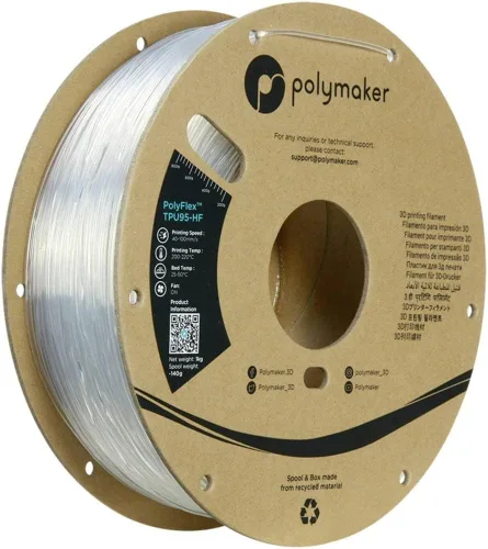 Vista 18 de Polymaker Filamento TPU 0.07 in 90A Flexible 1.65 lbs, Negro 111 - 1.75 mm 1.65 lbs Tpu90 Negro (Código hexagonal: #16161a)