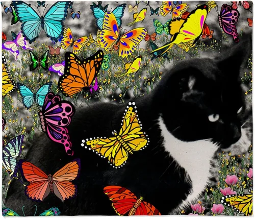 Vista 7 de CafePress Cat 571 - Manta de forro polar súper suave, 60 x 50 pulgadas
