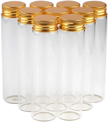 Vista 12 de Frascos de sello vacío de 1.7 fl oz Botella de vidrio con tapa de rosca de color plateado de aluminio Sellado Contenedor de regalo de alimentos