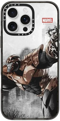 Vista 48 de CASETiFY Funda para iPhone Air, compatible con MagSafe Marvel VS CoLab Protección contra caídas de grado militar 4x de 8.2 pies Funda Capitán