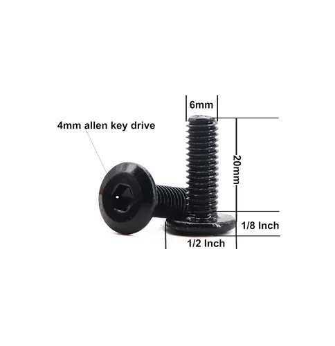 Vista 2 de 20pcs M6 x 0.787 in Remache Negro Avellanado Socket Cap Allen Tornillos Remache Tornillos Muebles Conexión 304 Acero Inoxidable