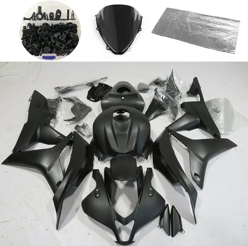 Vista 2 de Shikha Kit de carenado negro mate para Honda CBR 600RR 2007 2008 Cuerpo de inyección ABS + pernos