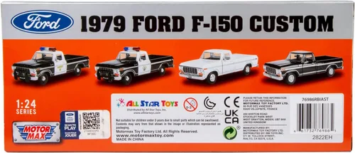 Vista 8 de Motormax All Star Toys Exclusive 1979 F-150 California Highway Patrol CHP Police Pickup Truck 1:24 Diecast Law Enforcement Model Car 76987