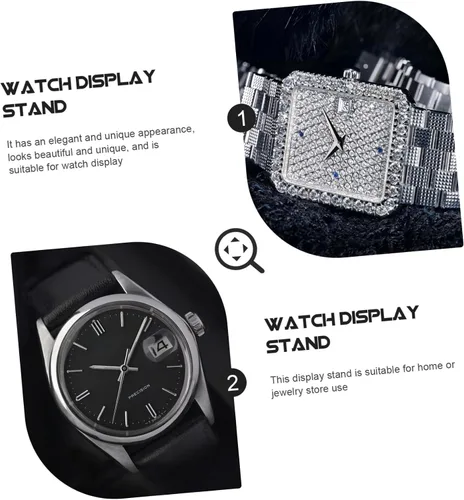 Vista 5 de NOLITOY Soporte de reloj para hombre, 3 uds. Soporte de reloj inteligente para hombre, estante de exhibición de reloj, reloj de teléfono, brazaletes