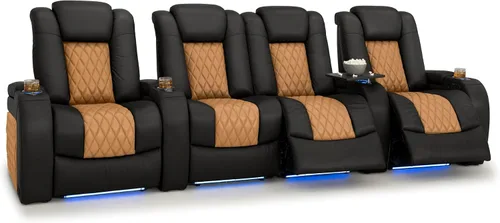 Vista 185 de Seatcraft Asiento de cine en casa Diamante Marrón Reclinable Individual