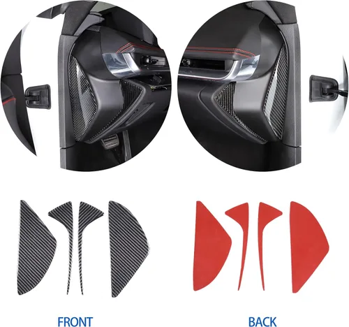 Vista 5 de Cubierta protectora de panel de golpes de fibra de carbono suave para puerta lateral, ajuste para Chevrolet Corvette C8 Stingray 2020-2024, tira