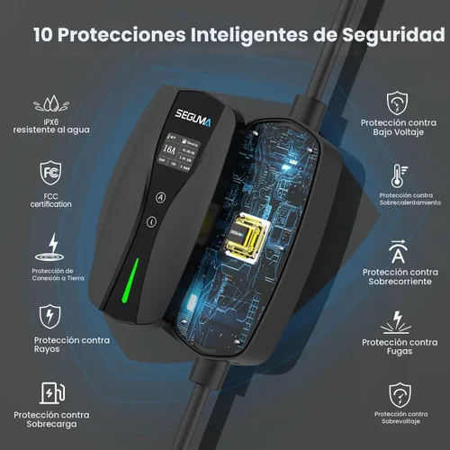 Vista 8 de SEGUMA Cargador EV de nivel 1/2, corriente ajustable de 16 amperios