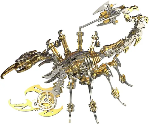 Vista 31 de Kits de modelo de metal 3D, rompecabezas de metal 3D de lobo mecánico, serie de animales de acero DIY, rompecabezas simples 3D, decoración