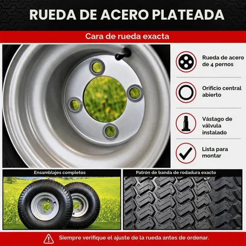 Vista 2 de Antego - Juego de 2 neumáticos y ruedas para Husqvarna/Poulan, 20x10.00-8