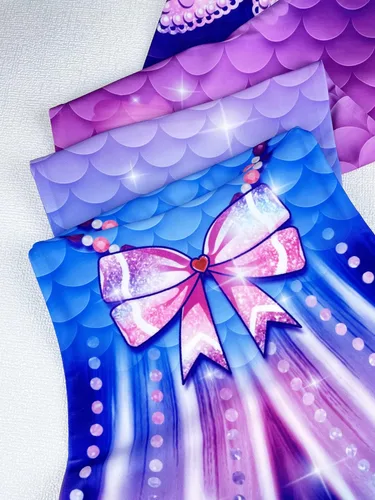 Vista 5 de DNFUN Colas de sirena para nadar para niñas, traje de baño de sirena con monoaleta