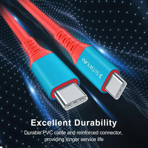 Vista 6 de SUTWKAM Cable cargador de interruptor, video de 100 W20 Gbps4K, funcionalidad 3 en 1, compatible con Nintendo Switch, Steam Deck, PS5, iPhone 15