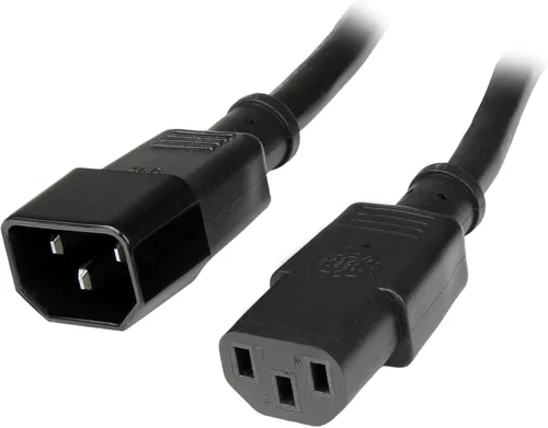 Vista 11 de StarTech Cable de extensión de alimentación de 1 pie, C14 a C13, 10A 125V, 18AWG, extensión de cable de alimentación de computadora, IEC-320-C14 a