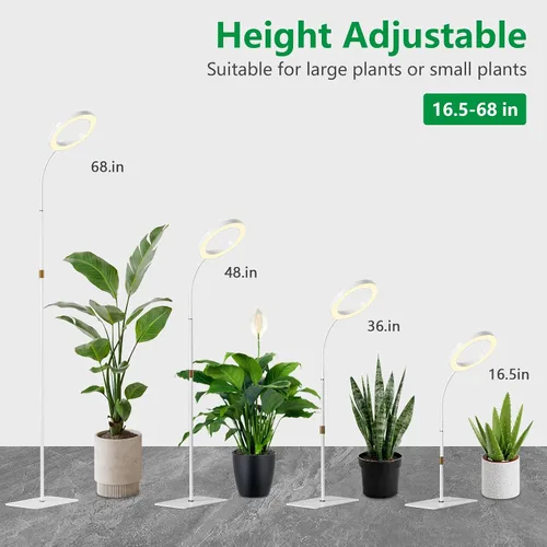 Vista 2 de Luces de cultivo de suelo de espectro completo de 68 pulgadas para Blanco - Doble cabeza de pie